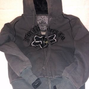 Fox fur lined sweat hood